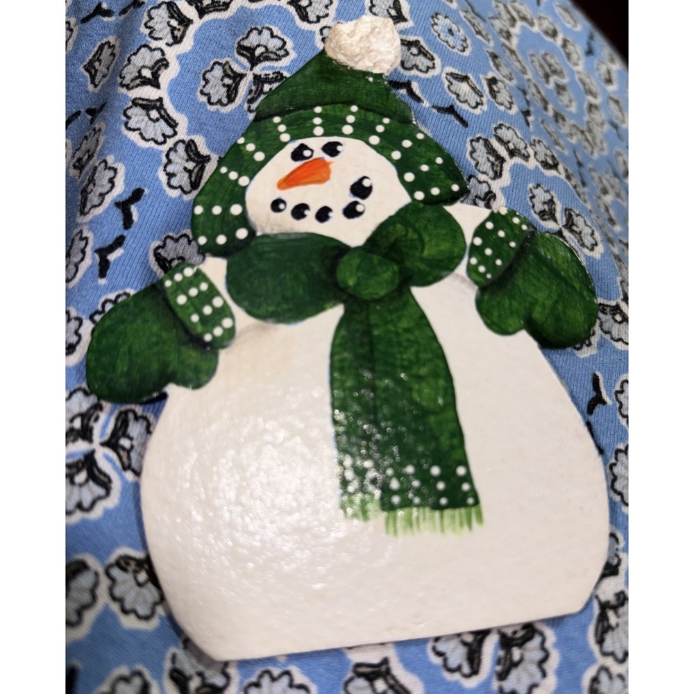 4" Handpainted Homespun SNOWMAN Pin Brooch 1996